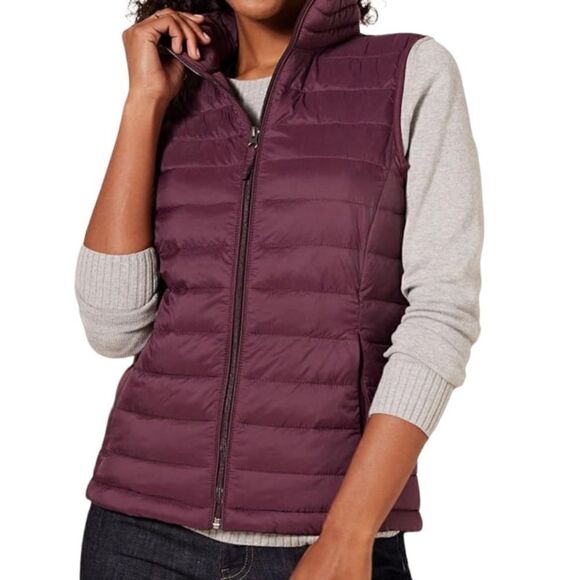 90 Degree by Reflex Burgundy Puffer Vest Size Small - Picture 1 of 6